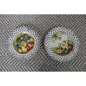 2 Decorative Porcelain Norcrest Japan Hand Painted Plates